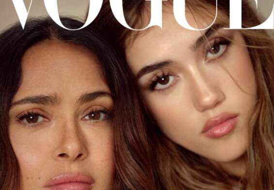 Salma Hayek y su hija Valentina posan juntas para la revista Vogue.